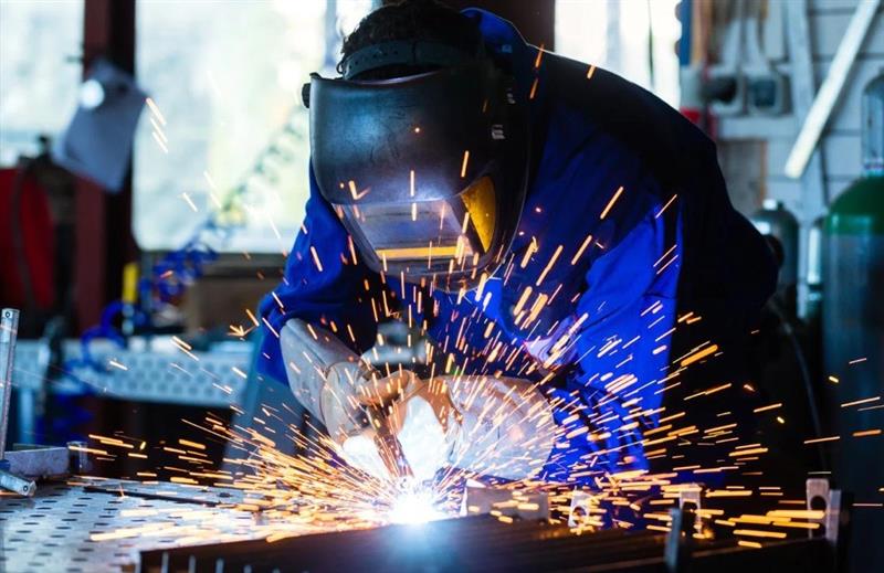 Welding - welder with sparks